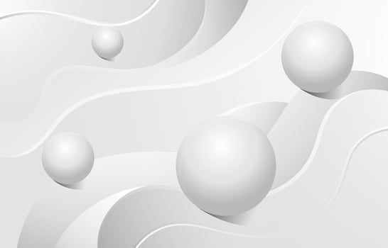 3D Curve and Ball White Backgund vector