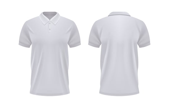3D Realistic White Polo Shirt Template vector