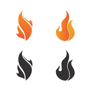 fire flame logo icon vector set design template