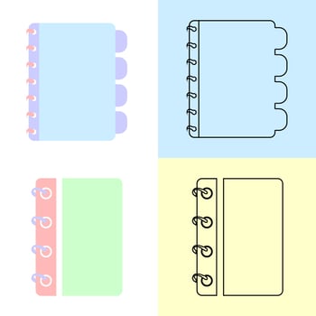 Note book icon soft color with flat syle design vector