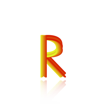 3d illustration blender text alphabet R on a transparent background suitable for design logo symbols png
