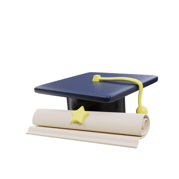 3d rendering graduation hat illustration object png