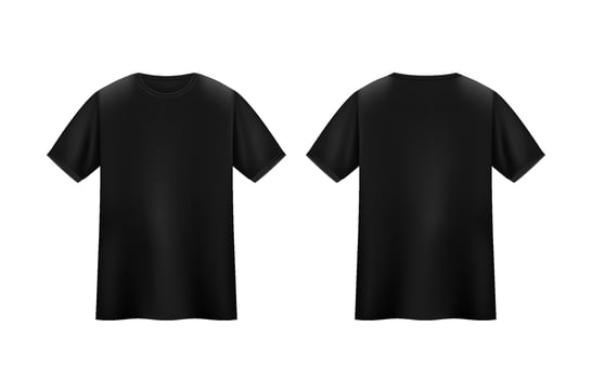 Black Realistic 3D T-Shirt vector