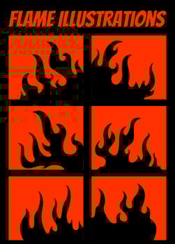 fire and flames, fire illustration for spicy food packaging design, flame background, illustration of a burning fire vector