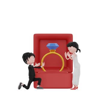 3d wedding character with ring png