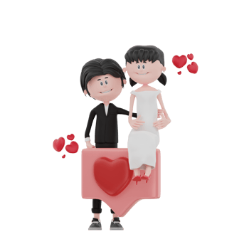 3d wedding character is sitting png