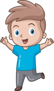 Cute little boy cartoon posing vector