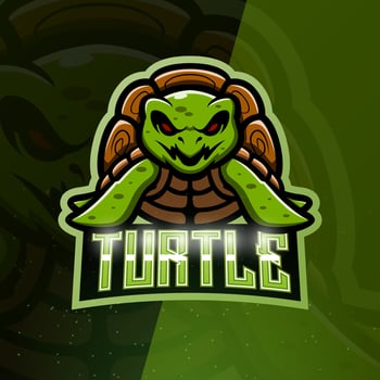 Turtle mascot esport logo design vector