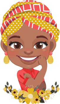 International Women s Day, March 8 with an independent African woman in yellow flower banner PNG