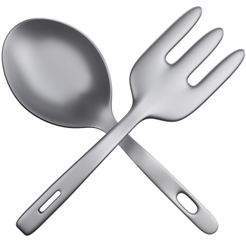 3D Rendering fork and spoon isolated png