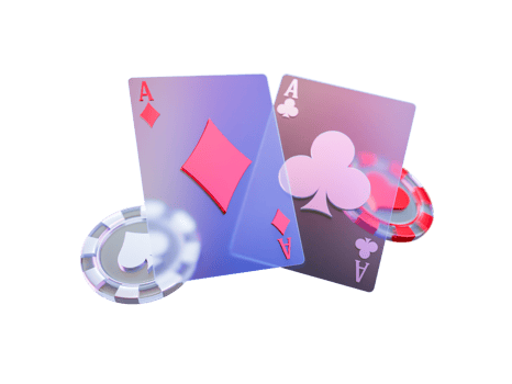 Modern Style Poker Card with Chip Element png