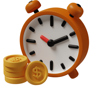 Time is money 3d illustration png
