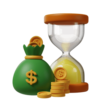 Time invest 3d illustration png