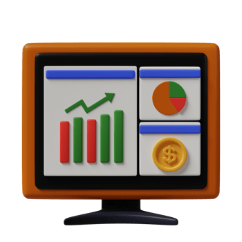 Invest monitor 3d illustration png