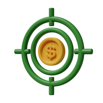 Money target 3d illustration png