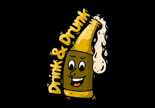 Illustration character design of bottle beer vector