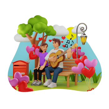 Boy Singing For Girlfriend, 3D Character Illustration png
