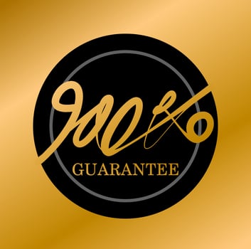 100 Guarantee golden vector calligraphy. 100 Guarantee calligraphy.