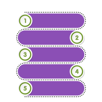 Infographic with 5 steps, process or options. png