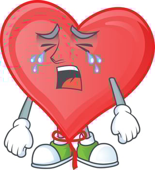 Red love balloon cartoon character style vector