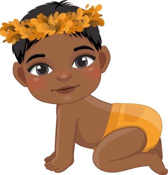 Baby's 1st Thanksgiving with cute baby black boys cartoon for baby clothes, greeting and invitation card, poster, and gifts design. png