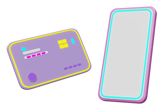 3d mobile phone, smartphone floating with credit card icon isolated. Internet banking, online shopping concept, template minimal modern, 3d render illustration png