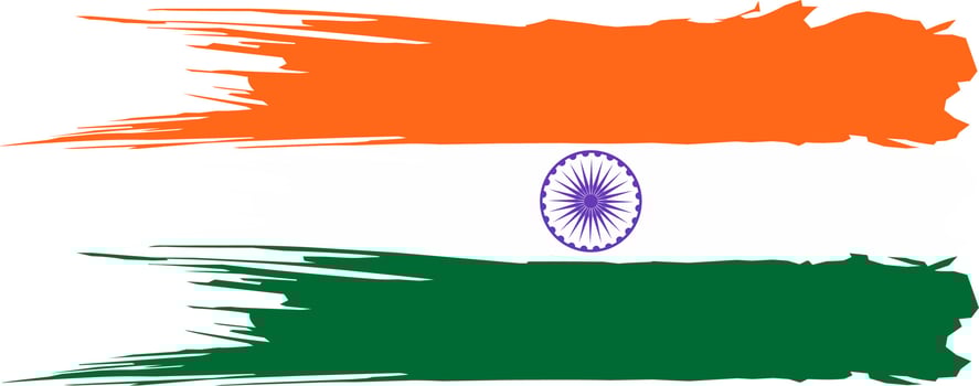 brush India flag vector illustration.happy india Independence day