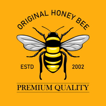 Vector illustration of Bee for Honey Logo Company. Vintage logotype template.