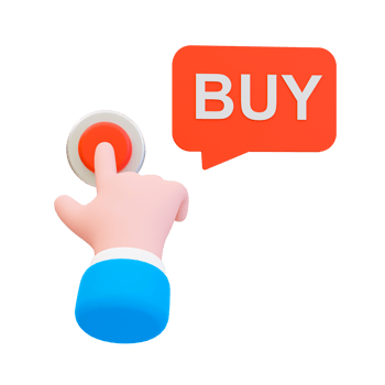 3d minimal special discount concept. Marketing strategy. Best price offer. Cartoon hand pressing a button to buy something. 3d illustration. png