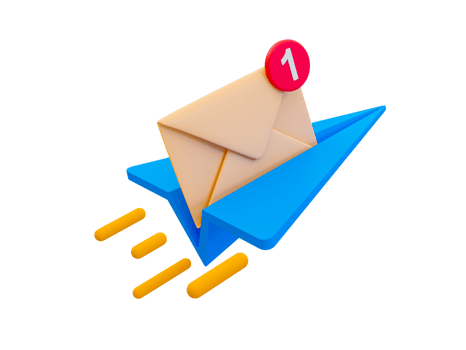 3d minimal online message sending. Online chatting icon. quick and fast online communication. Paper rocket with a envelop icon. 3d illustration. png