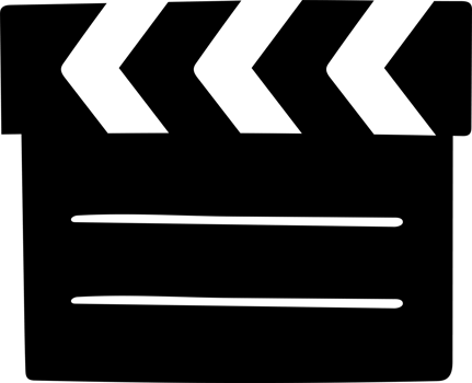 clapperboard illustration hand drawn style for movie night concept png