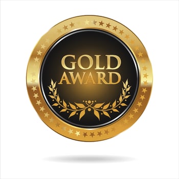 Gold Medal Award vector illustration isolated on white background