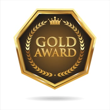 Gold Medal Award vector illustration isolated on white background