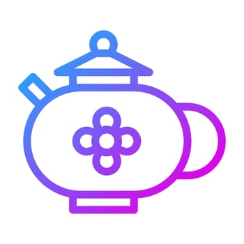 teapot icon gradient purple style chinese new year illustration vector perfect.