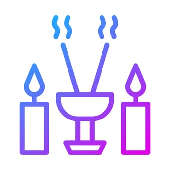 incense icon gradient purple style chinese new year illustration vector perfect.