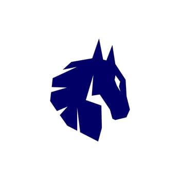 head horse silhouette animal creative logo vector