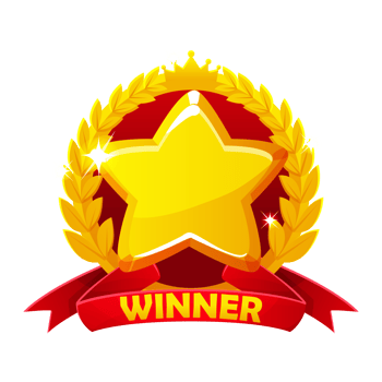 Game badges with Golden star. Level Up icon for game ui assets png