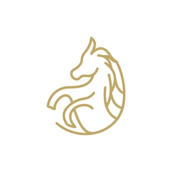 horse jump line art style illustration design vector