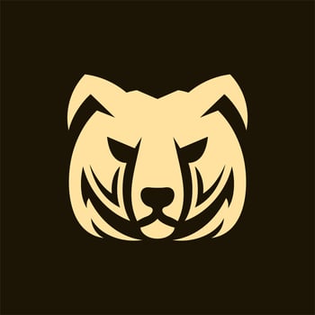 bear head illustration creative logo design vector