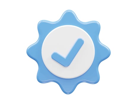 Verified icon 3d rendering vector illustration