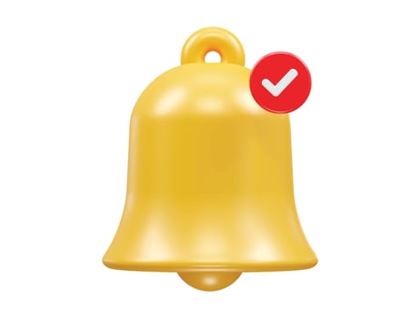 bell icon 3d rendering vector illustration element