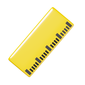 Yellow ruler isolated. Education and school icon. 3D render illustration png