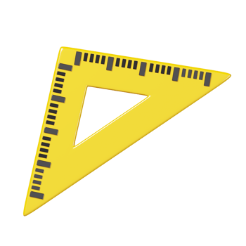 Triangle ruler isolated. Education and school icon. 3D render illustration. png