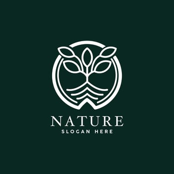 nature leaf green logo icon, Natural product logo design vector template