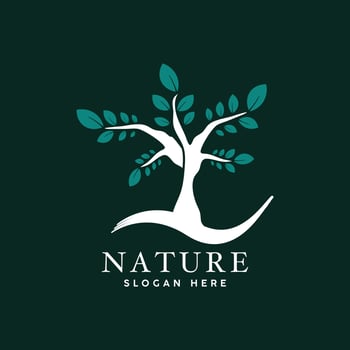 nature leaf green logo icon, Natural product logo design vector template