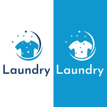 Laundry logo template creative design with the concept of washing machine, clothes or clothing, foam. Logo for washing , badge,company. vector