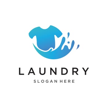 Laundry logo template creative design with the concept of washing machine, clothes or clothing, foam. Logo for washing , badge,company. vector