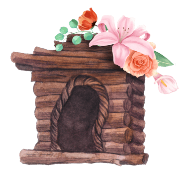 Birdhouse with spring flower watercolor png