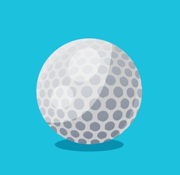 golf ball isolated vector illustration