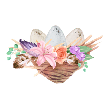 Birdhouse with spring flower watercolor png